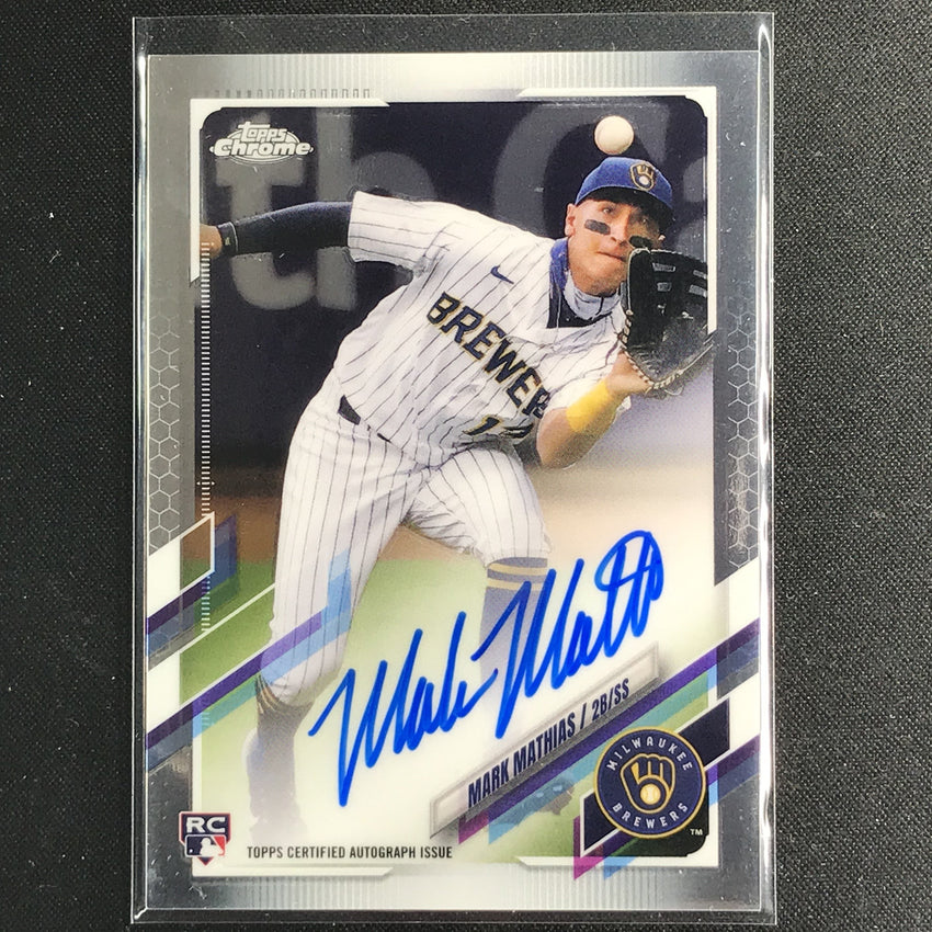 2021 Topps Chrome Mark Mathias Rookie Autographs Base No Mma A