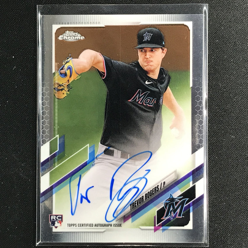 2021 Topps Chrome Trevor Rogers Rookie Autographs Base No Tr B