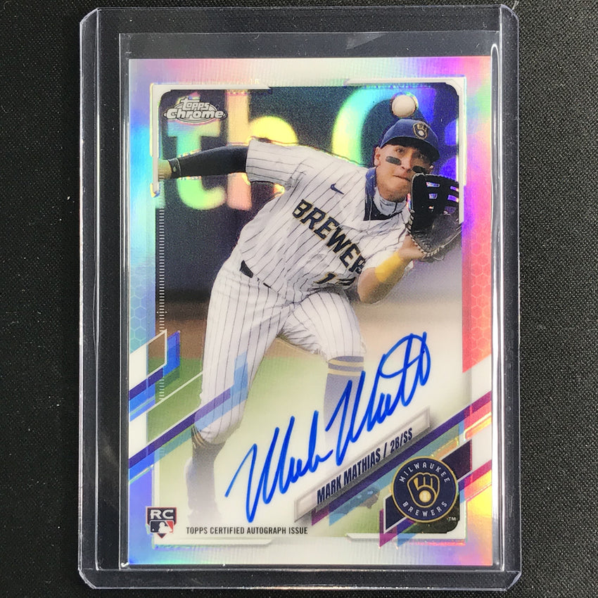 2021 Topps Chrome Mark Mathias Rookie Autographs Refractor 196/499