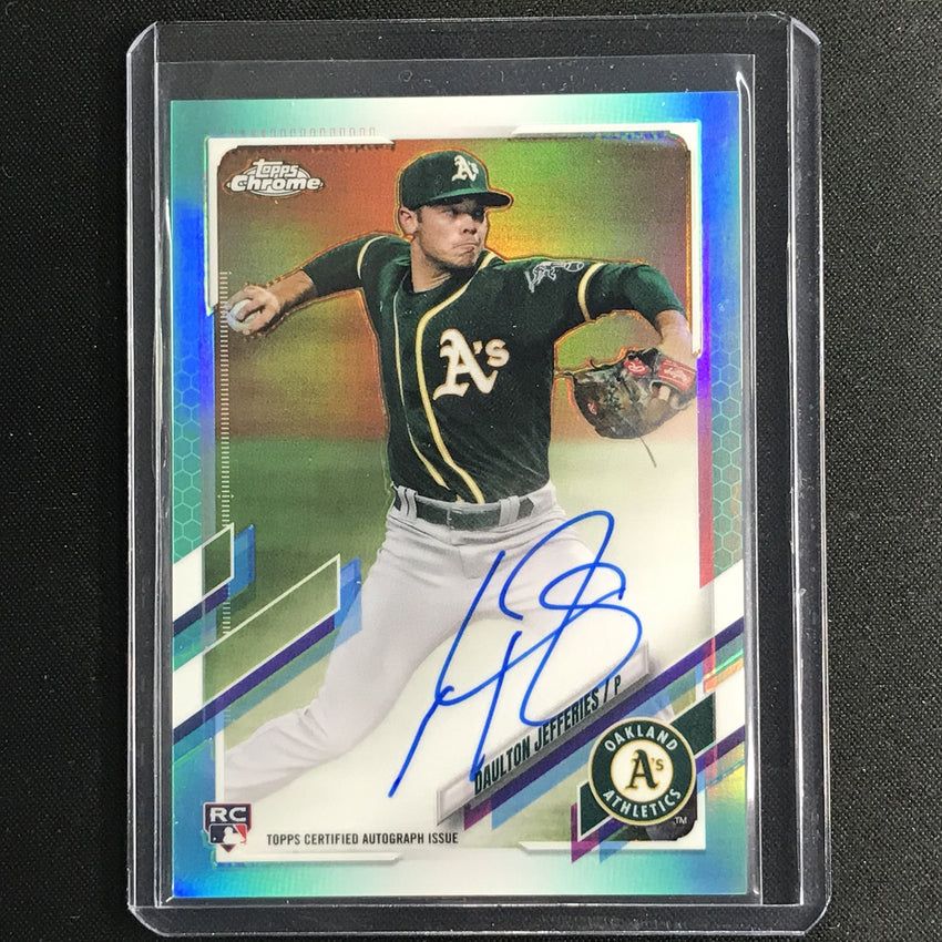 2021 Topps Chrome Daulton Jefferies Rookie Autographs Aqua 73/199
