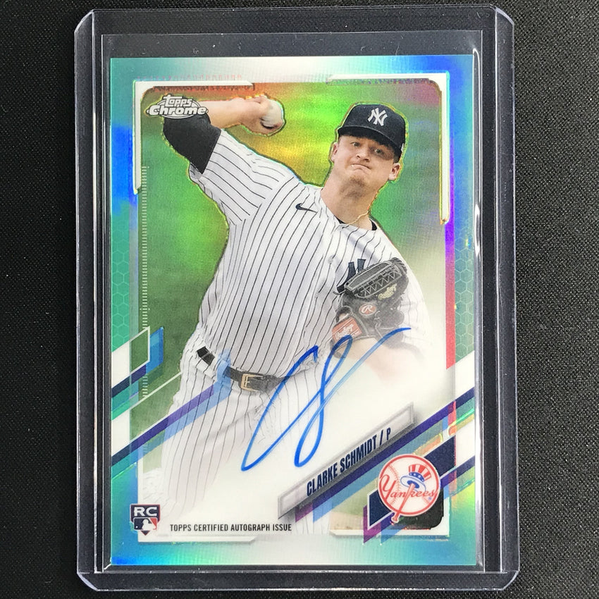2021 Topps Chrome Clarke Schmidt Rookie Autographs Aqua 9/199
