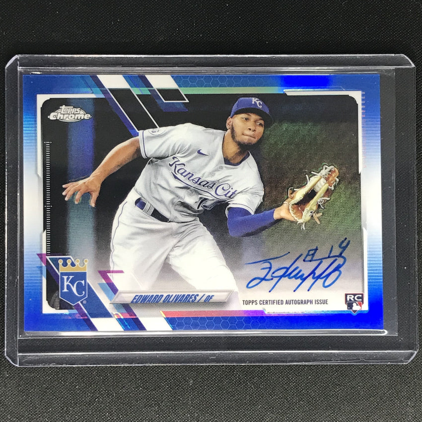 2021 Topps Chrome Edward Olivares Rookie Autographs Blue 86/150