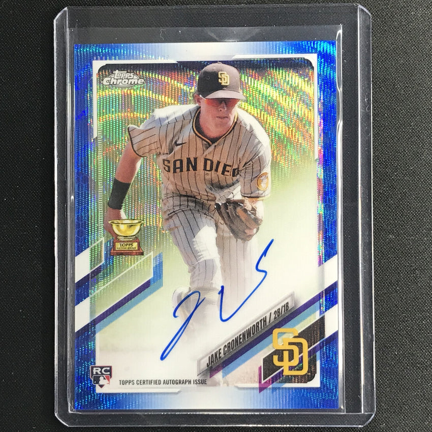 2021 Topps Chrome Jake Cronenworth Rookie Autographs Blue Wave 25/150