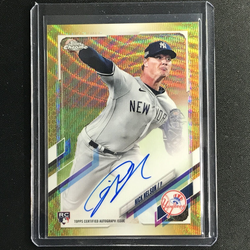 2021 Topps Chrome Nick Nelson Rookie Autographs Gold Wave 27/50