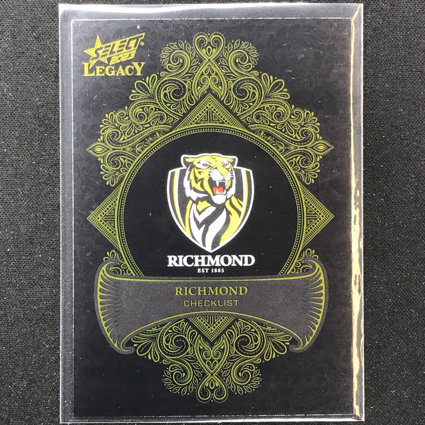 2023 Legacy Afl Richmond Tigers Checklist Logo Legacy Plus 316/425