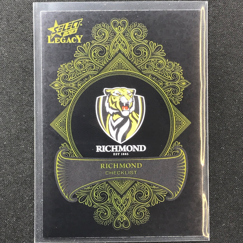 2023 Legacy Afl Richmond Tigers Checklist Logo Legacy Plus 43/425