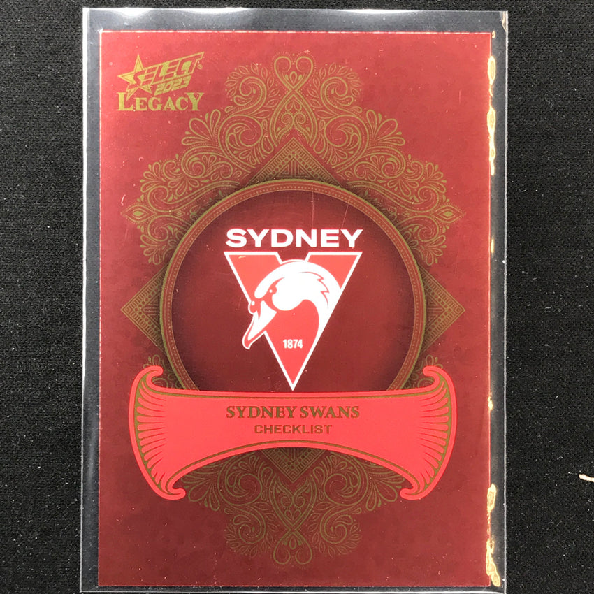2023 Legacy Afl Sydney Swans Checklist Logo Legacy Plus 315/425