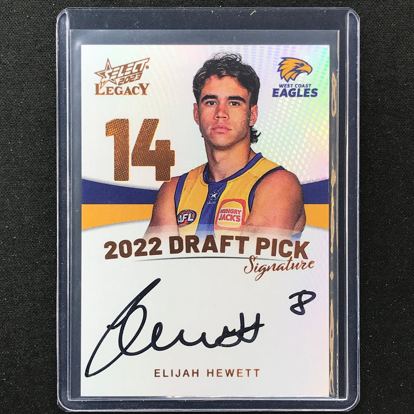 2023 Legacy Afl Elijah Hewett 2022 Draft Pick Signature Auto Copper 148/175