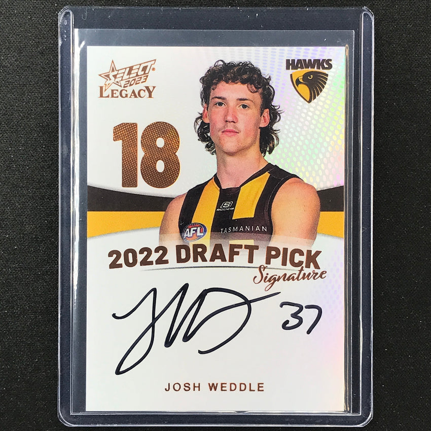 2023 Legacy Afl Josh Weddle 2022 Draft Pick Signature Auto Copper 50/175