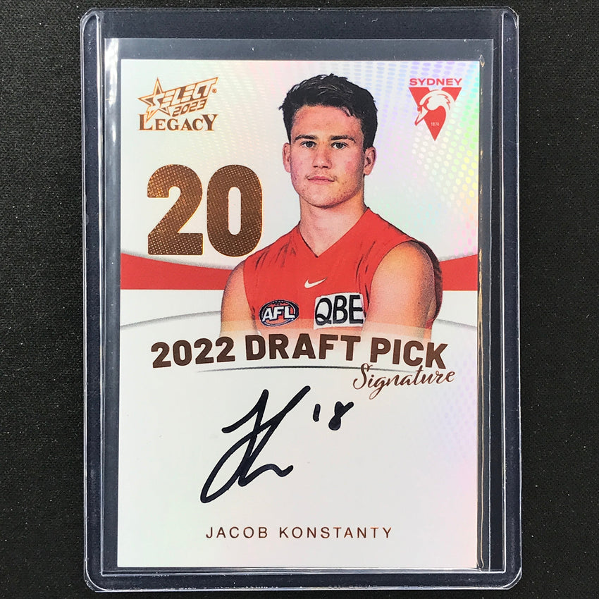 2023 Legacy Afl Jacob Konstanty 2022 Draft Pick Signature Auto Copper 120/175