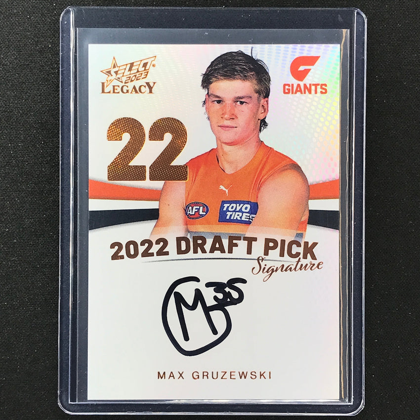 2023 Legacy Afl Max Gruzewski 2022 Draft Pick Signature Auto Copper 13/175