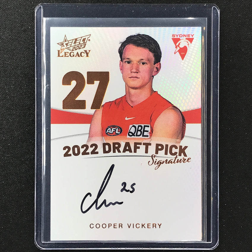 2023 Legacy Afl Cooper Vickery 2022 Draft Pick Signature Auto Copper 85/175
