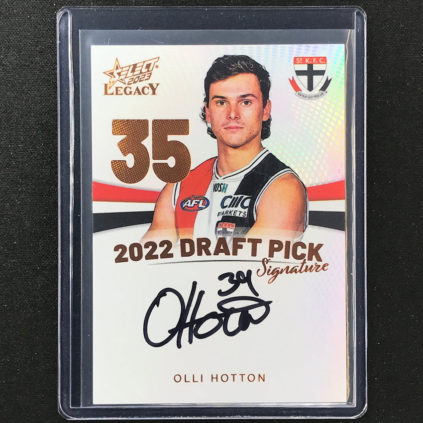 2023 Legacy Afl Olli Hotton 2022 Draft Pick Signature Auto Copper 90/175