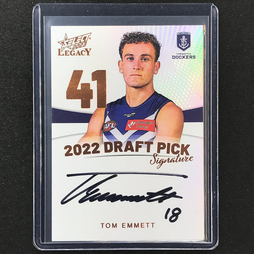 2023 Legacy Afl Tom Emmett 2022 Draft Pick Signature Auto Copper 87/175