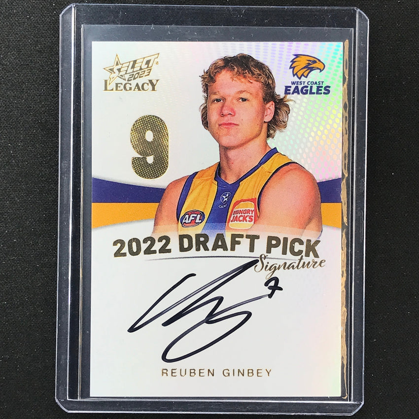 2023 Legacy Afl Reuben Ginbey 2022 Draft Pick Signature Auto Gold 14/90