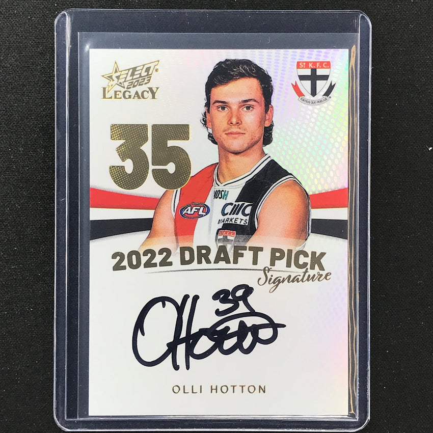 2023 Legacy Afl Olli Hotton 2022 Draft Pick Signature Auto Gold 45/90