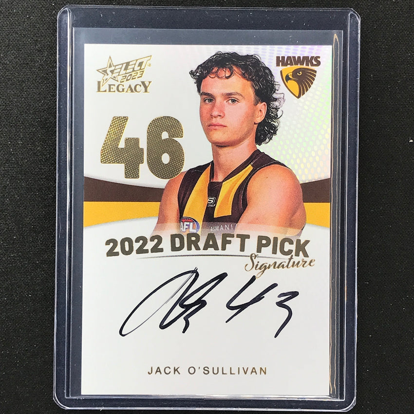 2023 Legacy Afl Jack Osullivan 2022 Draft Pick Signature Auto Gold 40/90