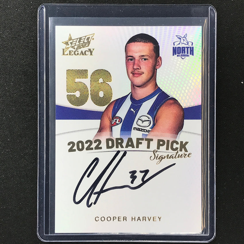 2023 Legacy Afl Cooper Harvey 2022 Draft Pick Signature Auto Gold 64/90