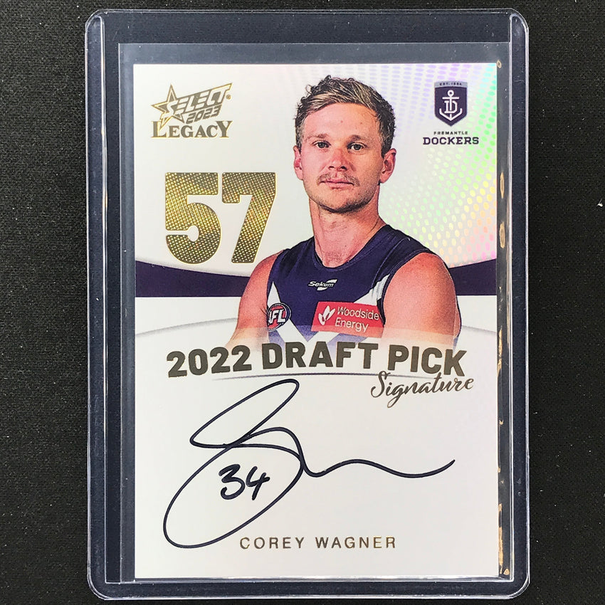 2023 Legacy Afl Corey Wagner 2022 Draft Pick Signature Auto Gold 68/90