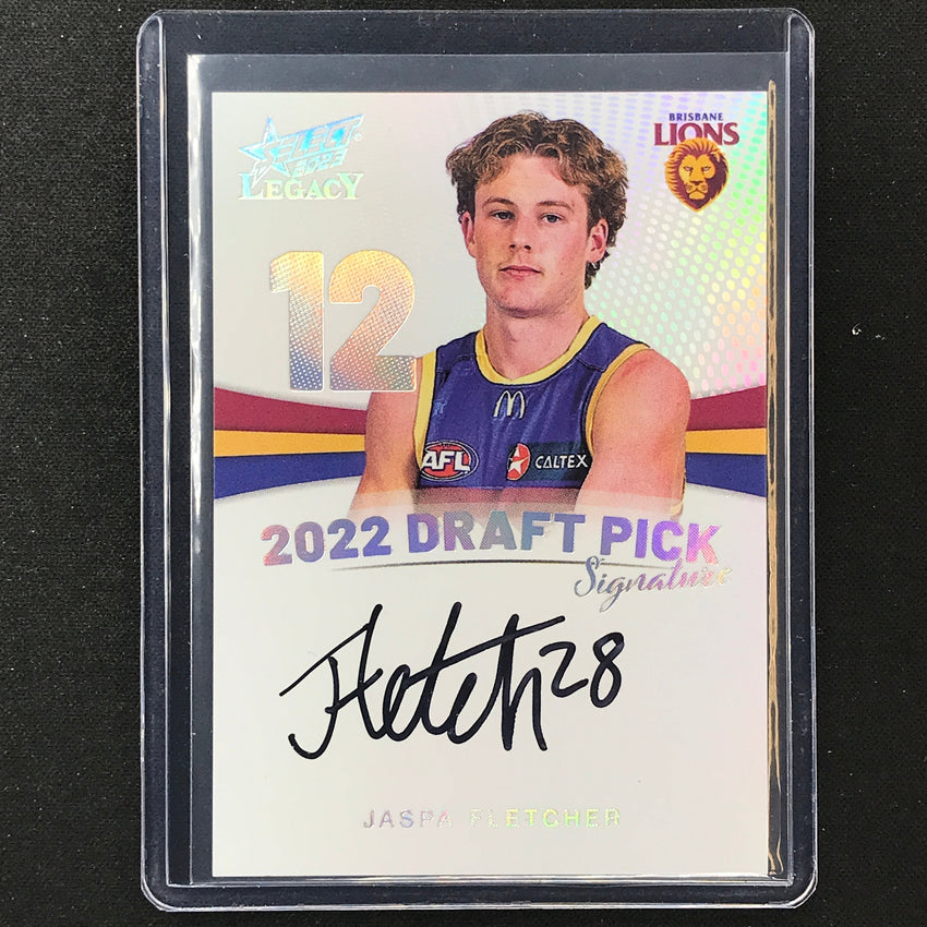 2023 Legacy Afl Jaspa Fletcher 2022 Draft Pick Signature Auto Platinum 08/40