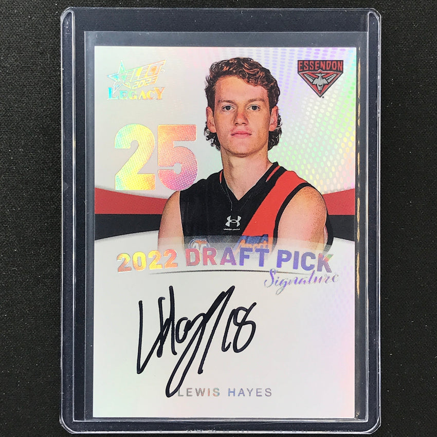 2023 Legacy Afl Lewis Hayes 2022 Draft Pick Signature Auto Platinum 33/40