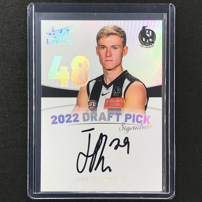 2023 Legacy Afl Joe Richards 2022 Draft Pick Signature Auto Platinum 05/40
