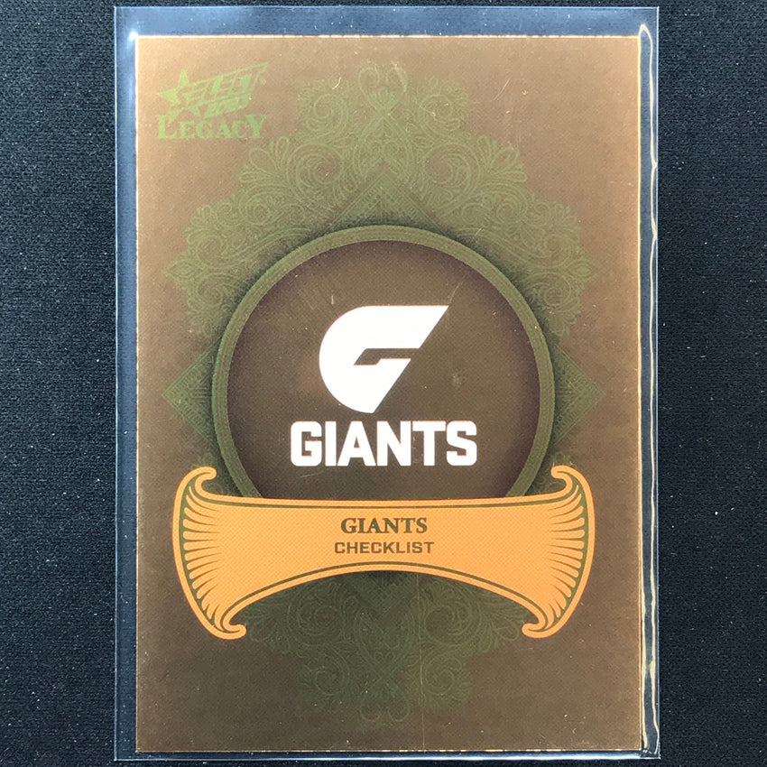 2023 Legacy Afl Gws Giants Checklist Logo Legacy Plus 142/425