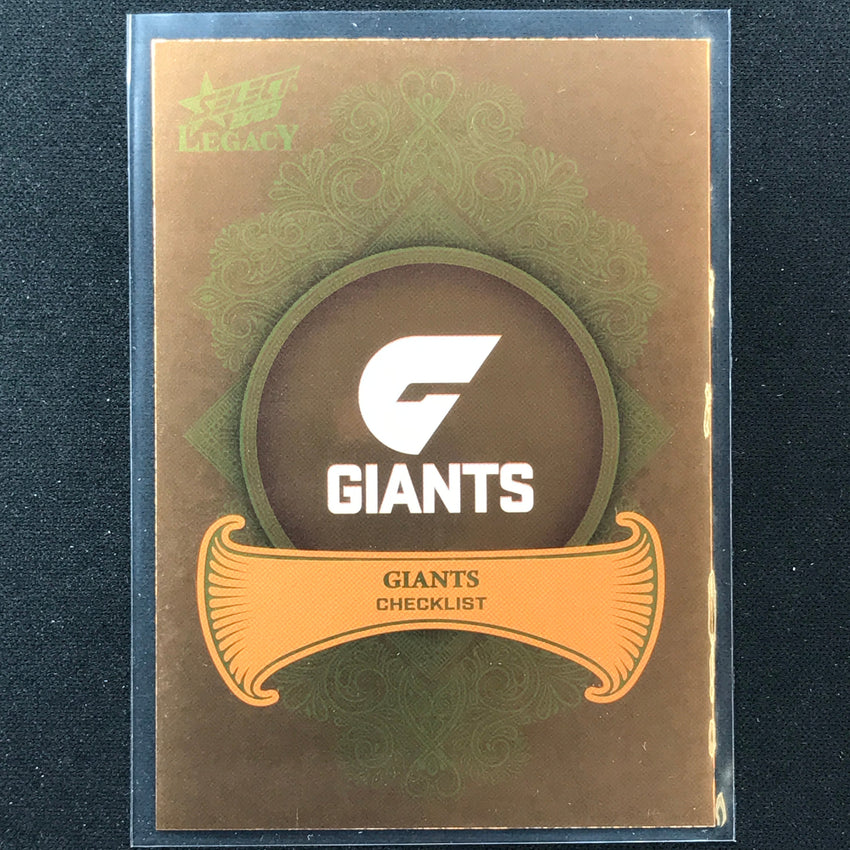 2023 Legacy Afl Gws Giants Checklist Logo Legacy Plus 370/425