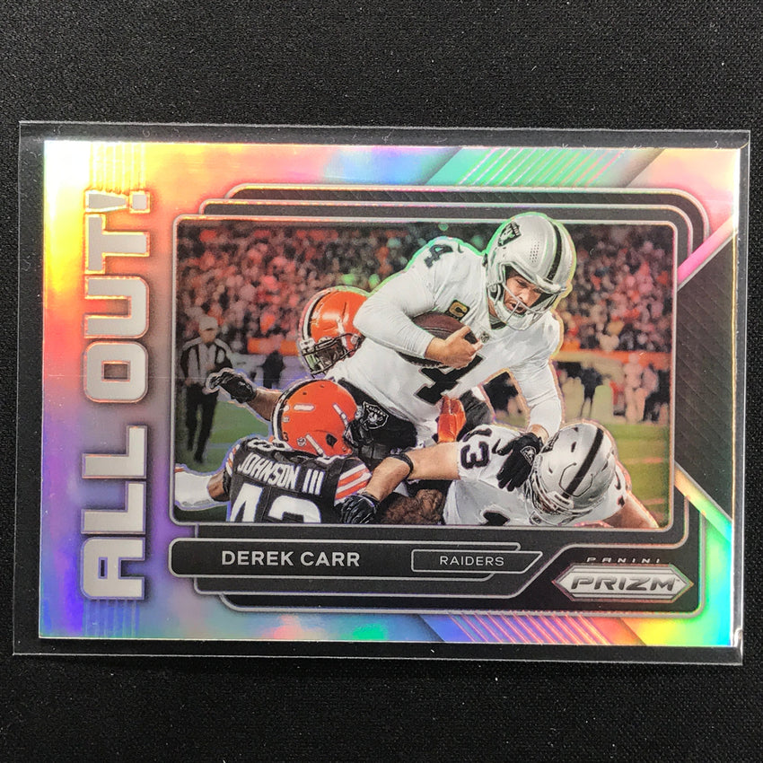 2022 Prizm Derek Carr All Out Silver Prizm No 7