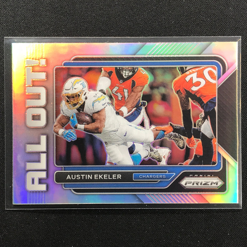 2022 Prizm Austin Ekeler All Out Silver Prizm No 8