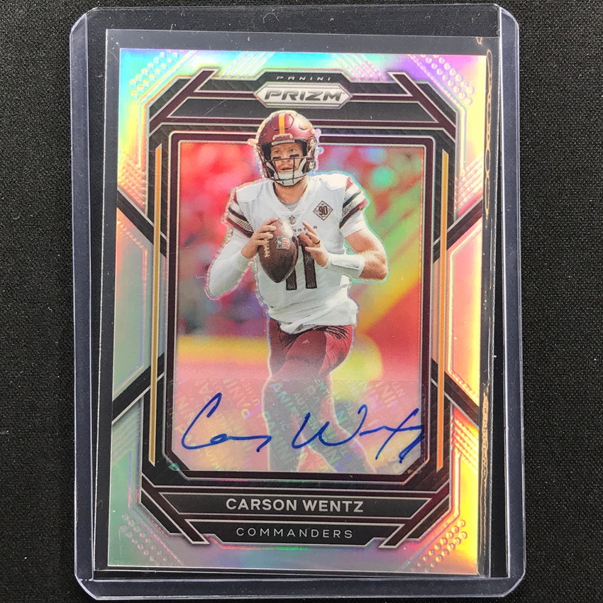 2022 Prizm Carson Wentz Auto Silver Prizm No 292