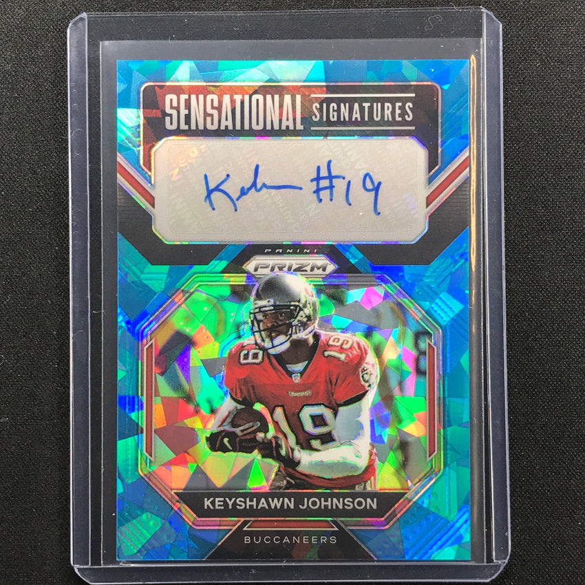 2022 Prizm Keyshawn Johnson Sensational Signatures Auto Blue Ice 36/99