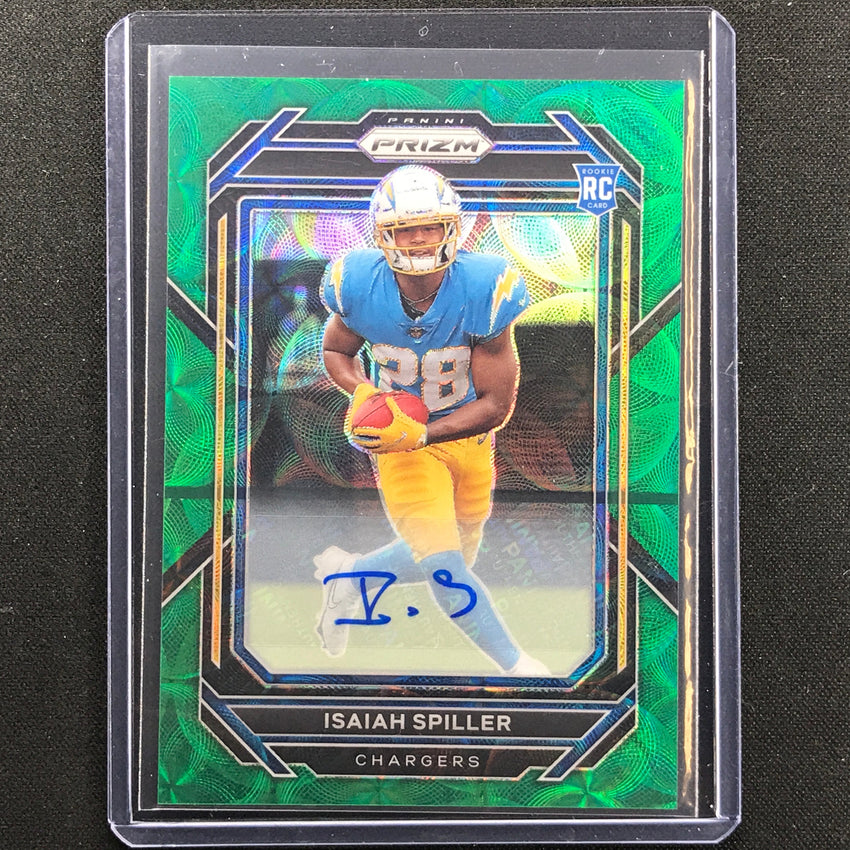 2022 Prizm Isaiah Spiller Rookie Auto Green Scope 5/75