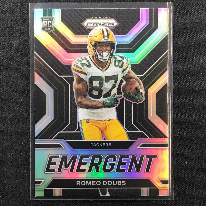 2022 Prizm Romeo Doubs Emergent Rookie Silver Prizm No 14