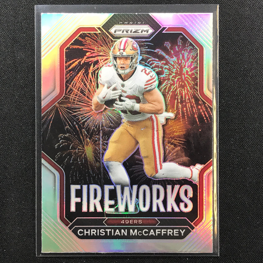 2022 Prizm Christian Mccaffrey Fireworks Silver Prizm No 10