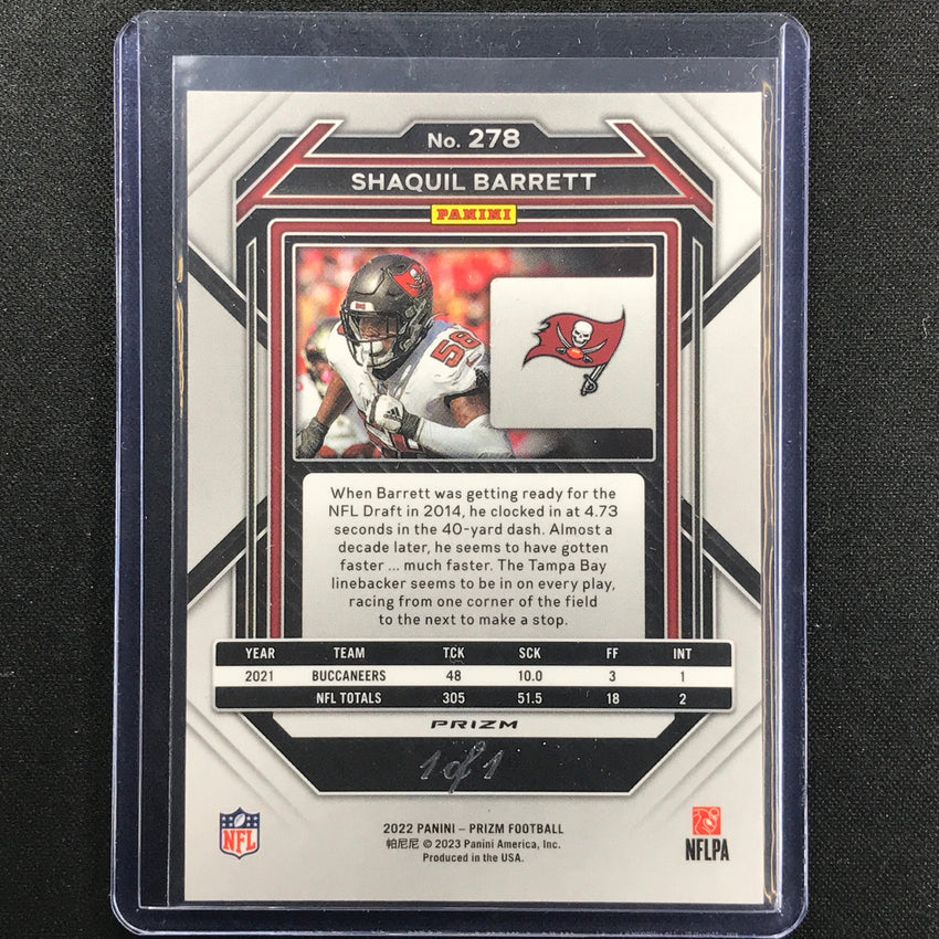 2022 Prizm Shaquil Barrett Black Finite Mosaic 1/1