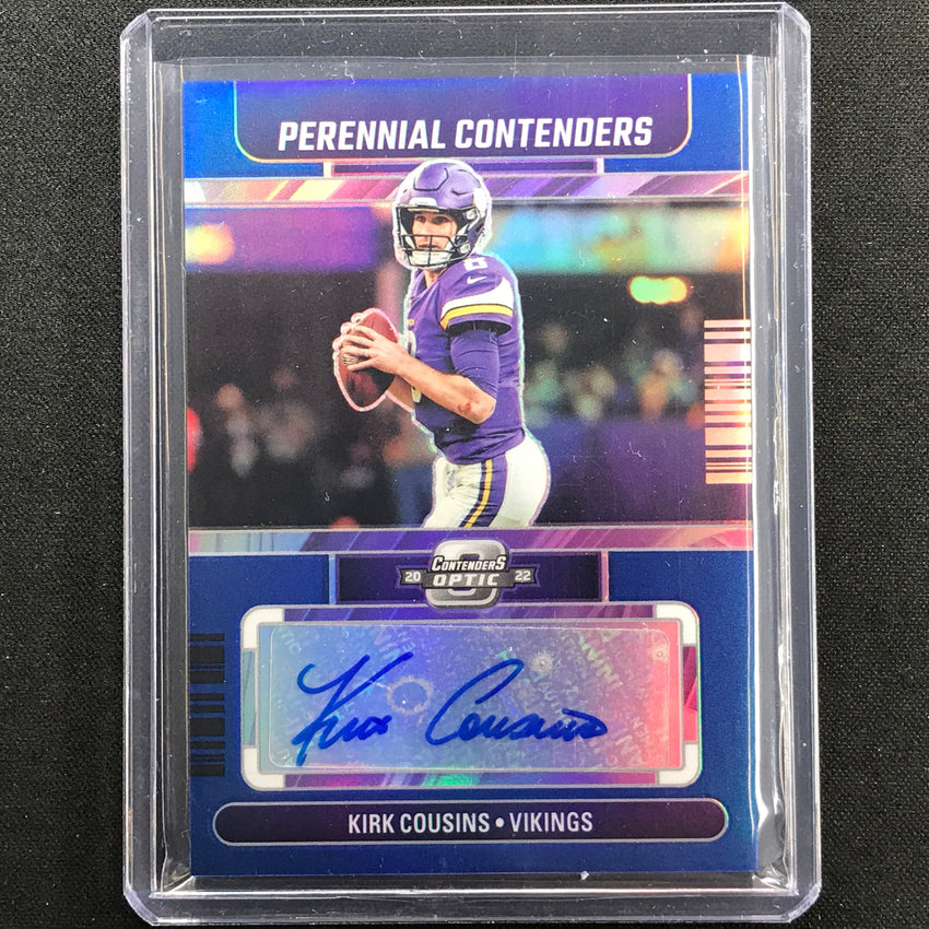 2022 Contenders Optic Kirk Cousins Perennial Contenders Auto Blue 5/35