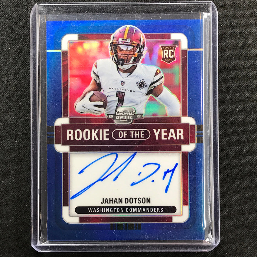 2022 Contenders Optic Jahan Dotson Rookie Of The Year Contenders Auto Blue 38/50