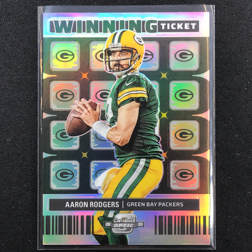 2022 Contenders Optic Aaron Rodgers Winning Ticket Silver Prizm No 5