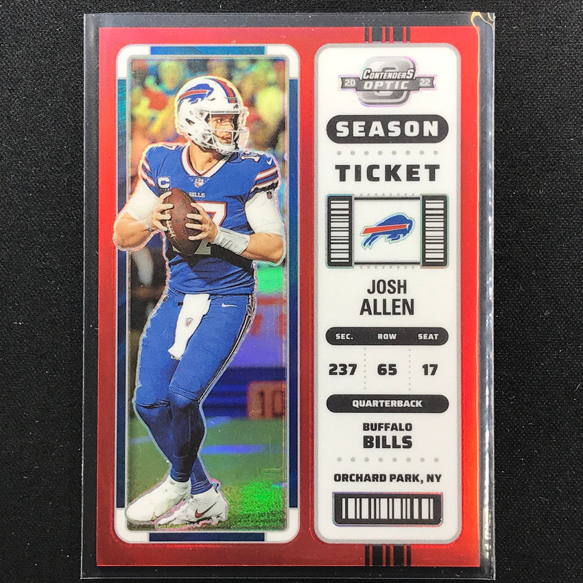2022 Contenders Optic Josh Allen Season Ticket Red 119/175