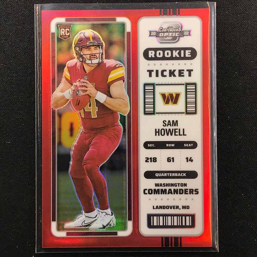 2022 Contenders Optic Sam Howell Rookie Ticket Red 103/175