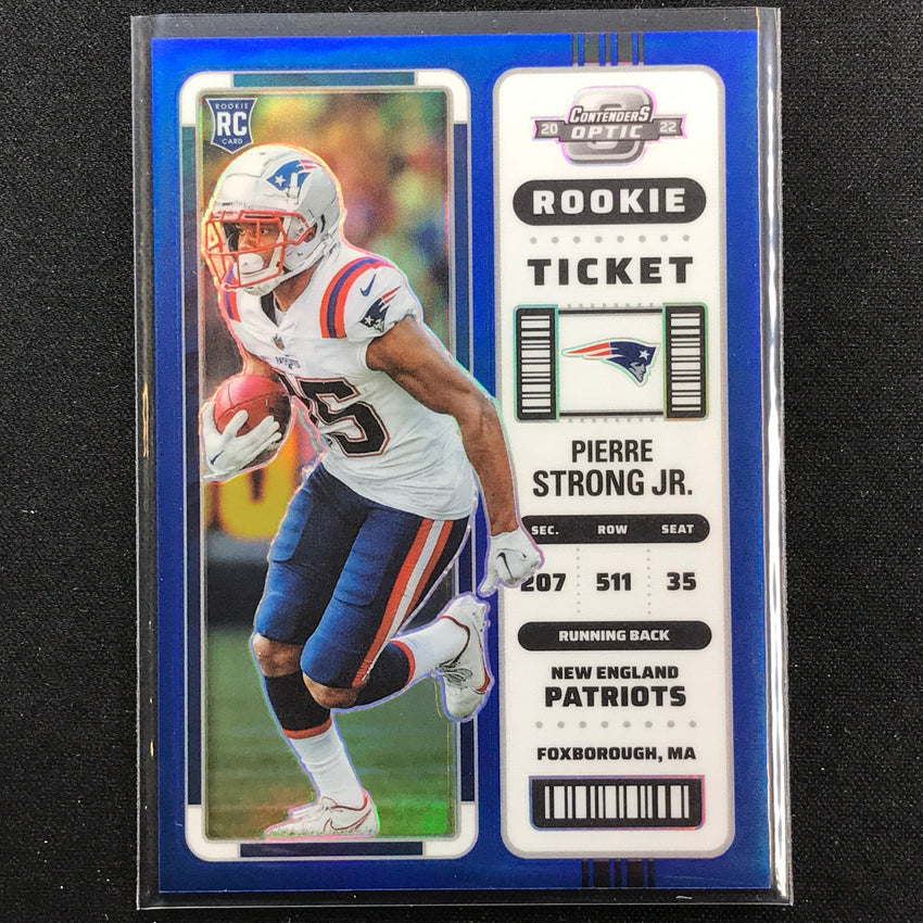 2022 Contenders Optic Pierre Strong Jr. Rookie Ticket Blue 80/99