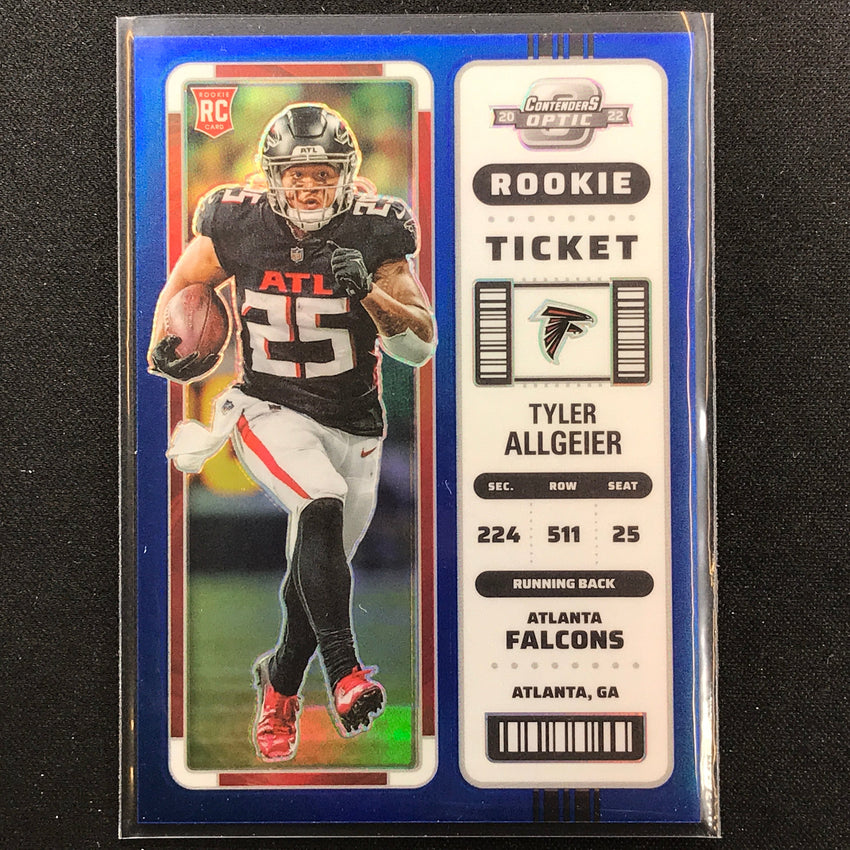 2022 Contenders Optic Tyler Allgeier Rookie Ticket Blue 59/99