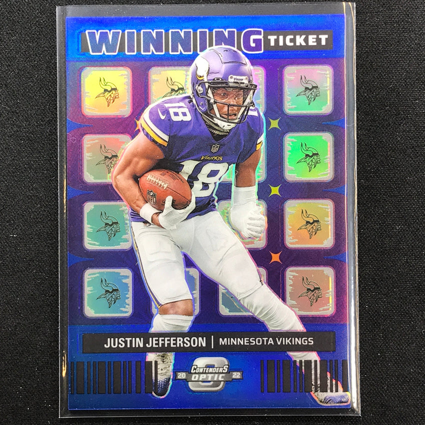 2022 Contenders Optic Justin Jefferson Winning Ticket Blue 88/99