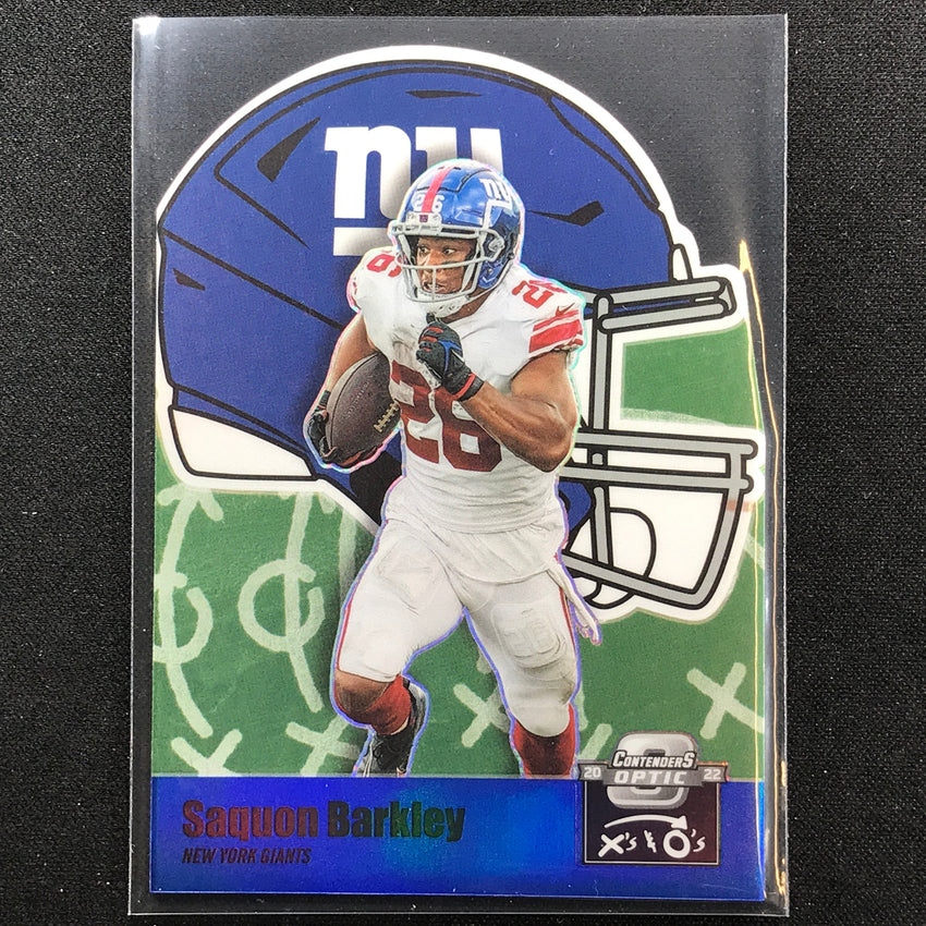 2022 Contenders Optic Saquon Barkley Xs And Os Die-cut Blue 22/99
