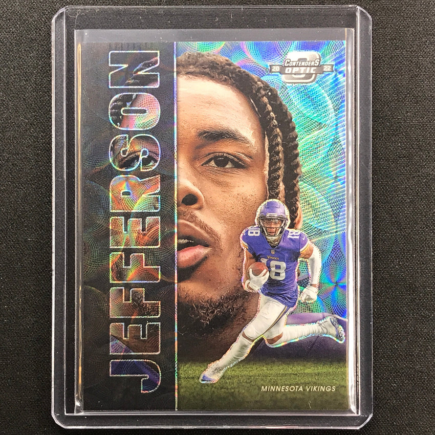 2022 Contenders Optic Justin Jefferson Splitting Image Black Scope 12/25