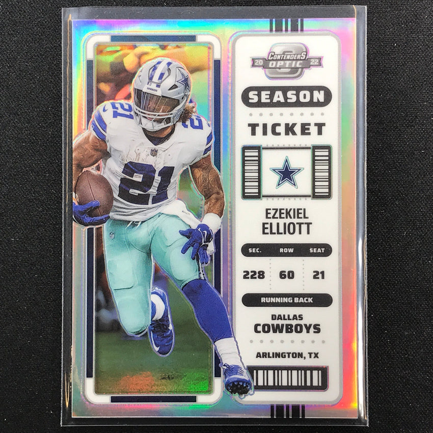 2022 Contenders Optic EZEKIEL ELLIOTT Season Ticket Silver Prizm #16
