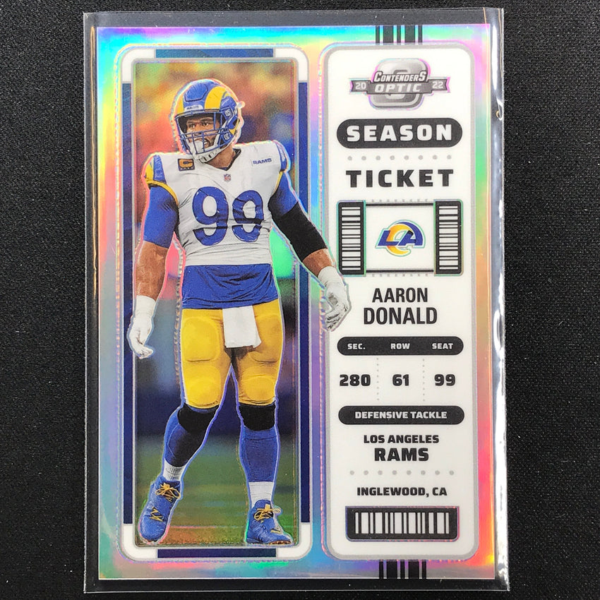 2022 Contenders Optic Aaron Donald Season Ticket Silver Prizm No 29