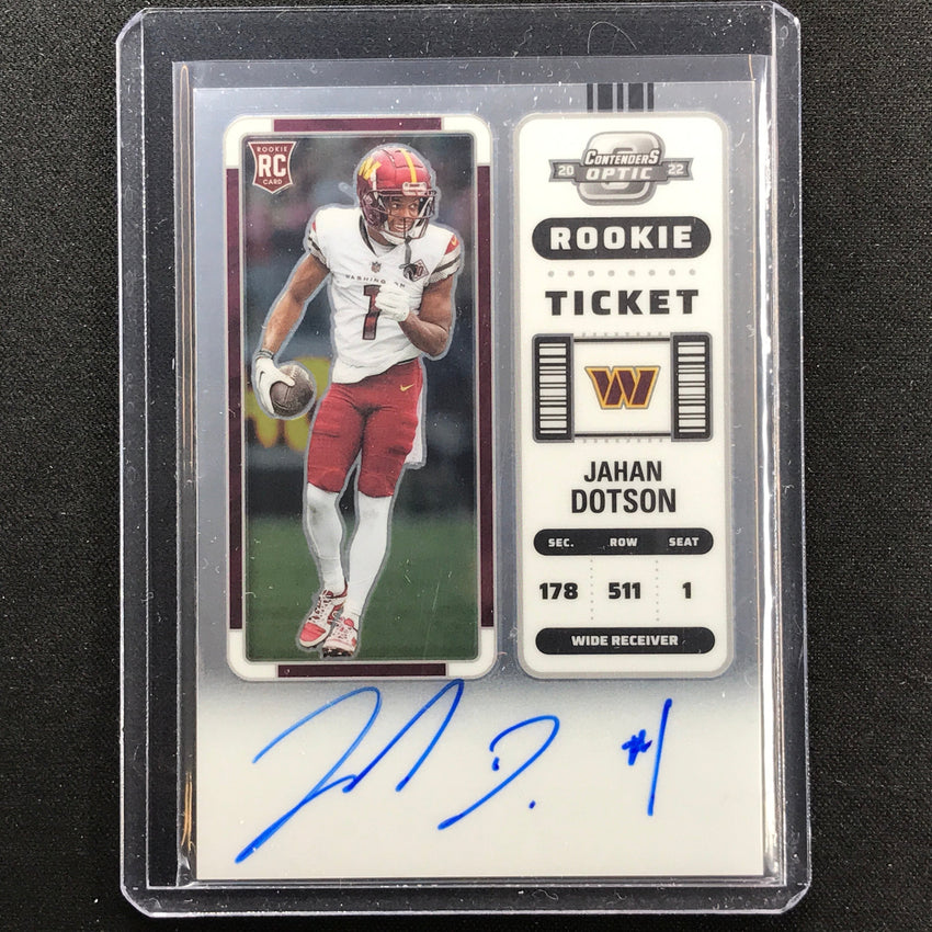 2022 Contenders Optic Jahan Dotson Rookie Ticket Rps Auto Base No 121