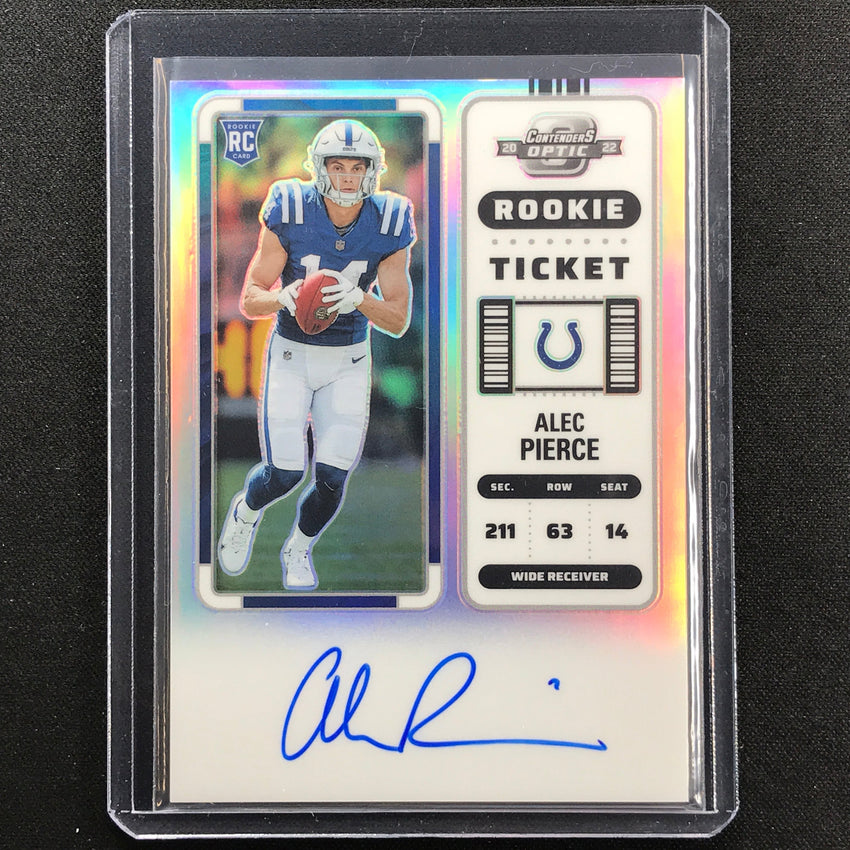 2022 Contenders Optic Alec Pierce Rookie Ticket Rps Auto Silver Prizm No 103